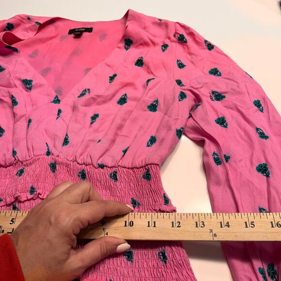 NEW AFRM Chic Pink With Polka Dots And Smocked Waist Midi Dress Size Small/P - Picture 11 of 11